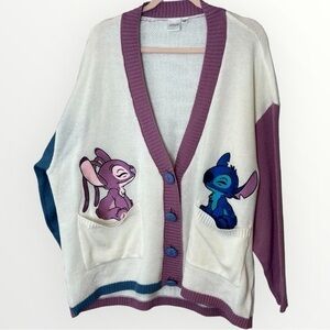 Disney stitch and angel cardigan sweater